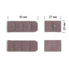 Застежка с крючками 3х1 для бюстгальтера TBY-57454 1,9см цв.S222 шиншилла уп.10шт