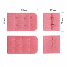 Застежка с крючками 3х2 для бюстгальтера TBY.3F137 3см цв.F137 розовый уп.5шт