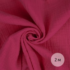 Ткань Муслин 125 г/м² 100% хлопок шир.130 см TBY.Mus.24723.51 цв.51 ярко-розовый уп.2м