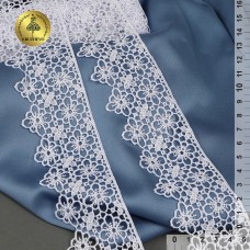 Кружево гипюр KRUZHEVO TR.8G8296 шир.45мм цв.01 белый уп.2,7м