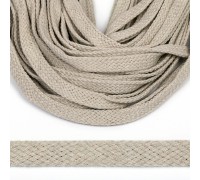 Шнур плоский х/б 15мм турецкое плетение TW цв.033 тёмный лён уп.50м