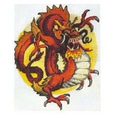 Набор для вышивания мулине НИТЕКС 0307 Красный дракон 26х31 см