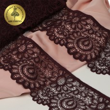 Кружево-стрейч KRUZHEVO TBY.YSTL00839/N шир.90мм цв.076 сливовое вино уп.3м