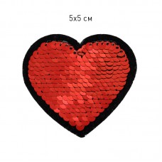Термоаппликации TBY-2160 Сердце с пайетками 5х5см, золото уп.10шт. упак (10 шт)
