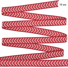 Лента Славянский орнамент. Оберег с3771г17 рис.9416 шир.18 мм цв.красный-белый уп.50 м