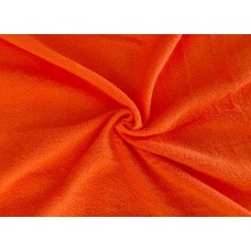 Ткань Флис односторонний 130 г/м² 100% ПЭ шир.160см Fl130.F161 цв.оранжевый рул.25 кг