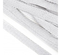 Шнур плоский х/б 15мм турецкое плетение цв.001 отбелка уп.50 м