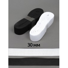 Резинка TBY вязаная Стандарт 30мм белый+черный 3,9г набор уп.2шт х 10м (+-1м)