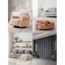 Ткань велюр 280 г/м² 100% полиэстер шир.140 см Vlr.Vi002 цв.экрю уп.1м