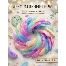 Перья для рукоделия декоративные TBY.F01 цв.микс пастельные уп.50шт