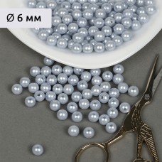 Бусины MAGIC 4 HOBBY круглые перламутр 6мм цв.св.серый уп.50г (483шт)