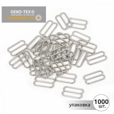 Пряжка регулятор для бюстгальтера металл TBY-815 15мм цв.никель, уп.1000шт