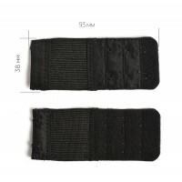 Удлинитель для бюстгальтера 2 крючка TBY.29430 3,8см цв.черный уп.3шт