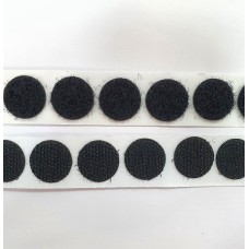 Лента контакт кружочки самоклеящиеся TBY 16мм цв.черный уп.100 пар