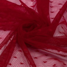 Сетка эластичная Сердечки KRUZHEVO OLG015 55г/м² ш.150см цв.101 темно-красный уп.1м