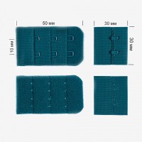 Застежка с крючками 3х2 для бюстгальтера TBY.3F222 3см цв.F222 изумрудный синий уп.10шт