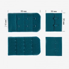Застежка с крючками 3х2 для бюстгальтера TBY.3F222 3см цв.F222 изумрудный синий уп.10шт