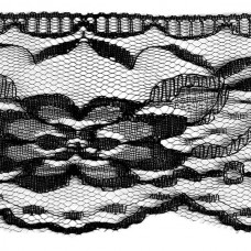 Кружево-трикотаж TBY 306 шир.75мм цв.черный уп.45,7м