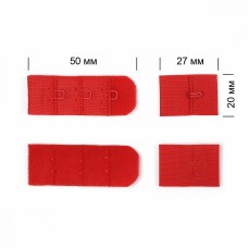 Застежка с крючками 3х1 для бюстгальтера TBY-57475 1,9см цв.SD163 красный уп.10шт