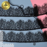 Кружево реснички KRUZHEVO TBY.0074 шир.55мм цв.02 черный уп.9м (по 3м)