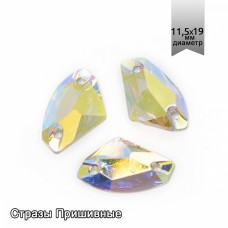 Стразы пришивные акриловые (Resin) Tesoro Crystal TS.ED9.2.10 цв.AB Crystal 11.5х19 мм уп.10 шт