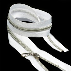 Молния MaxZipper пласт. N5 декор. 75см замок N-5127 цв.БЕЛ/СЕР