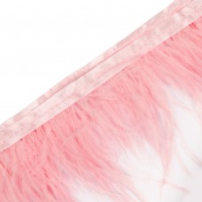 Перья на ленте Страус FBY-08-123 шир.8см цв. нежно-розовый уп.2м