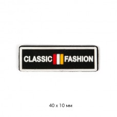 Аппликация пришивная CLASSIC FASHION 40х10мм TBY.SHEV.40 цв.черная основа уп.20шт