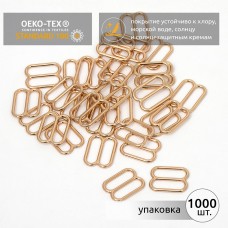 Пряжка регулятор для купальника металл TBY-816C.SW 16мм цв.золото, уп.1000шт