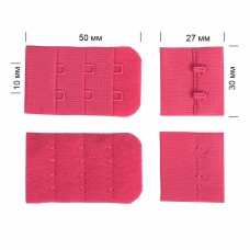Застежка с крючками 3х2 для бюстгальтера TBY.3F144 3см цв.F144 ярко-розовый уп.5шт