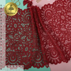 Кружево-стрейч KRUZHEVO TBY.YSTL00839 шир.205мм цв.04 бордовый уп.3м