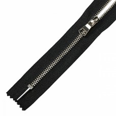 Молния MaxZipper мет. N3 никель шлиф.звено, 18см н/р  цв.F322 черный уп.10шт