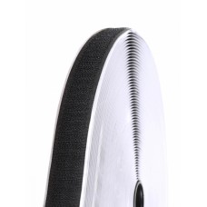 Лента липучка самоклеящаяся TBY 20мм черный F322 уп.25м крючок