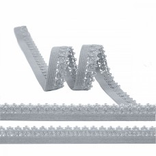 Резинка TBY бельевая (ажурная) 12мм RB01329 цв.F329 серый серебро уп.100м
