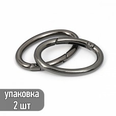 Карабин металл TBY-839203 48х30мм (внутр. 39х21мм) цв. черный никель уп. 2шт