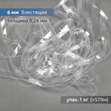 Лента (резинка) TBY силиконовая блестящая 38000 шир.06мм толщ. 0,24мм уп.1кг