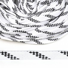 Шнур плоский х/б 15мм турецкое плетение TW цв.001/032 бело-черный уп.50м
