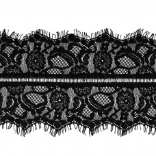 Кружево реснички KRUZHEVO TBY 79026 шир.150мм цв.02 черный уп.30м (по 3м)