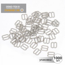 Пряжка регулятор для бюстгальтера металл TBY-808 08мм цв.никель, уп.1000шт