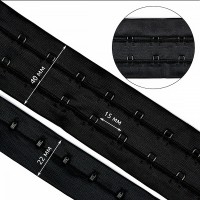 Крючки на ленте 2 ряда шир.40мм TBY-75361 цв.черный уп.1м