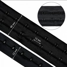 Крючки на ленте 2 ряда шир.40мм TBY-75361 цв.черный уп.1м