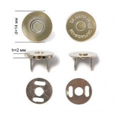 Кнопка магнитная на усиках ТВ.6614 h2мм Ø14мм цв. никель уп. 10шт