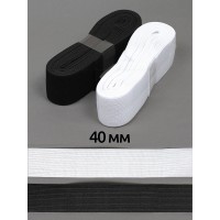 Резинка TBY вязаная Стандарт 40мм белый+черный 3,9г набор уп.2шт х 10м (+-1м)