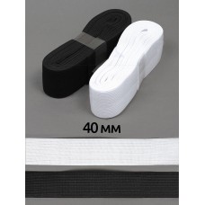 Резинка TBY вязаная Стандарт 40мм белый+черный 3,9г набор уп.2шт х 10м (+-1м)