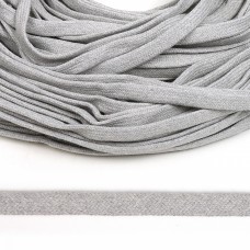 Шнур плоский х/б 12мм классическое плетение TW цв.028 серый уп.50м