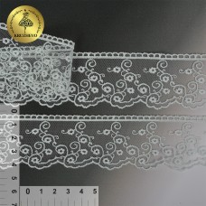 Кружево на сетке KRUZHEVO TR.4886 шир.45мм цв.376 нежная мята уп.14м