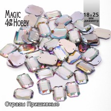 Стразы пришивные акриловые MAGIC 4 HOBBY MG.AF.02 18x25 мм прямоугольник цв.23AB уп.5х10 шт