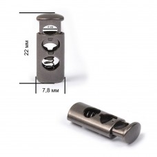 Фиксатор для шнура металл TBY OR.0305-5123 (7,8х22мм, отв.4мм) цв. мат.черный никель уп. 100шт