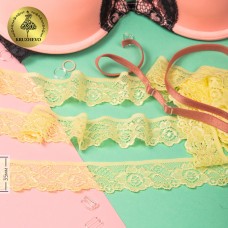 Кружево-стрейч KRUZHEVO TBY.L839 шир.35мм цв.12 бл.желтый уп.5м