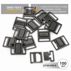 Пряжка-застежка для купальников металл TBY-121SW 15мм цв.черный никель уп.100шт